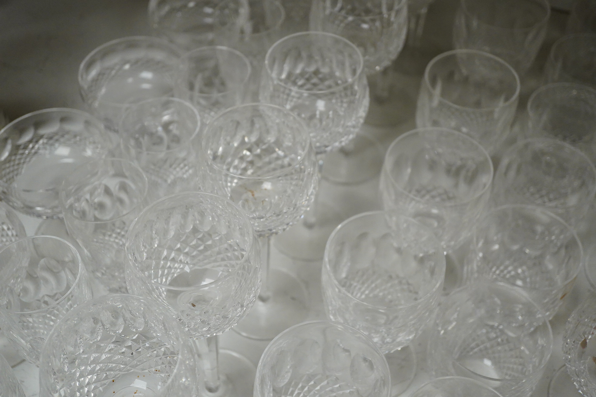 A large suite of Waterford glassware, including wine, spirt, brandy etc (45)